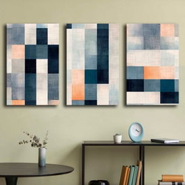 Wallity Set de 3 Lienzos Decorativos Multicolor 45 x 70 cm